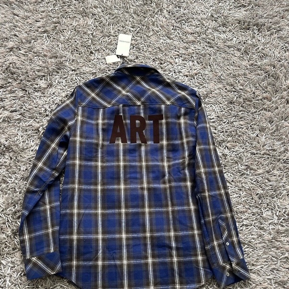 Zadig & Voltaire Stan Lc Flannel Check Blue Medium NWT - Picture 7 of 8